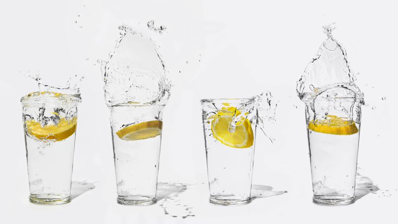 San Pellegrino sparkling water with lemon